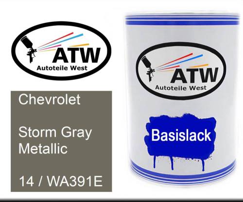 Chevrolet, Storm Gray Metallic, 14 / WA391E: 500ml Lackdose, von ATW Autoteile West.